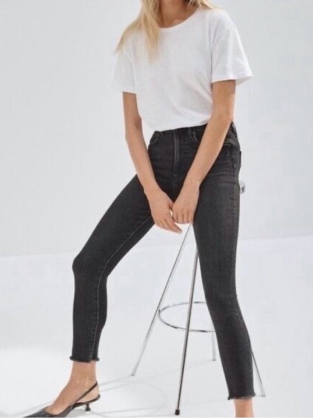 👉3/$25 Denim Forum Lola High Rise Skinny 28 x 26L Faded Black